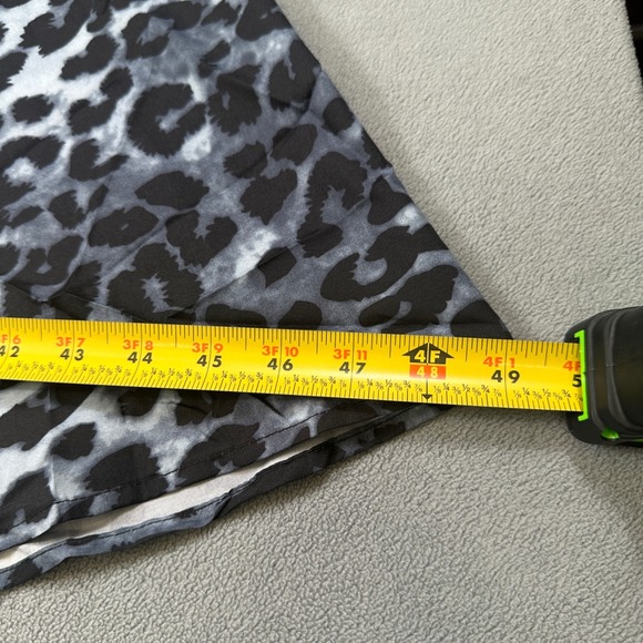 S.Deer Skirt L Womens Gray Black White Leopard Print Elastic Waist Mesh High - Picture 5 of 9